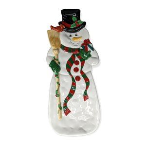 Fitz & Floyd Essentials Snack Therapy Snowman Plate